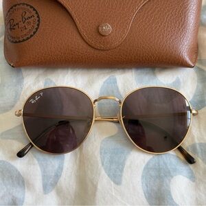 Ray-Ban Sunglasses Round Metal Gold  Sunglasses - Polarized